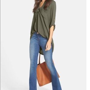 Nordstrom LUSH Perfect Roll Tab Tunic-olive small